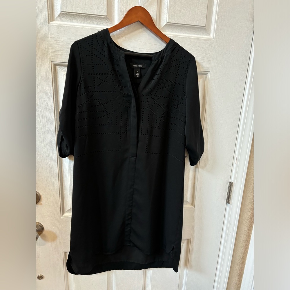 Shirt Comfy Loose Dress Dress dress black with roll tab sleeves Sz4